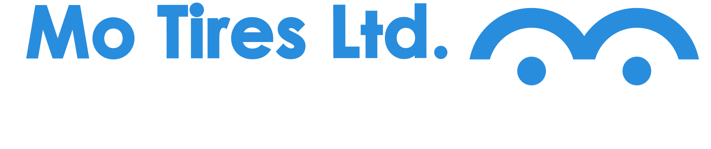 Mo Tires Ltd. logo featuring blue text and tire graphic, emphasizing tire sales and automotive services since 1937.